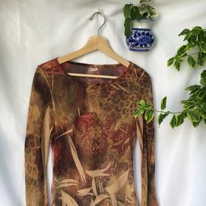 CLEAROUT 🌙 Printed chiffon tunic🪐